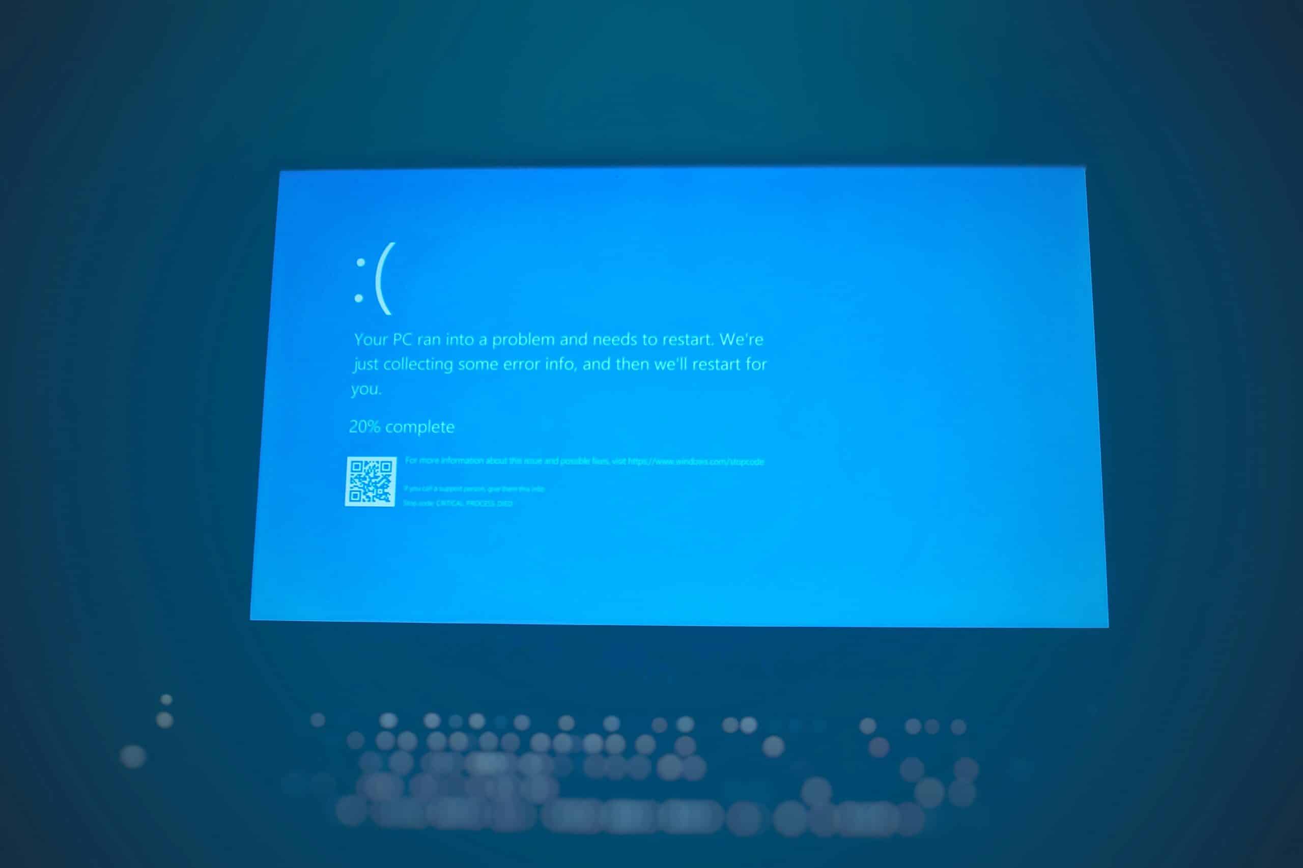 Windows PC mit einem Bluescreen Of Death