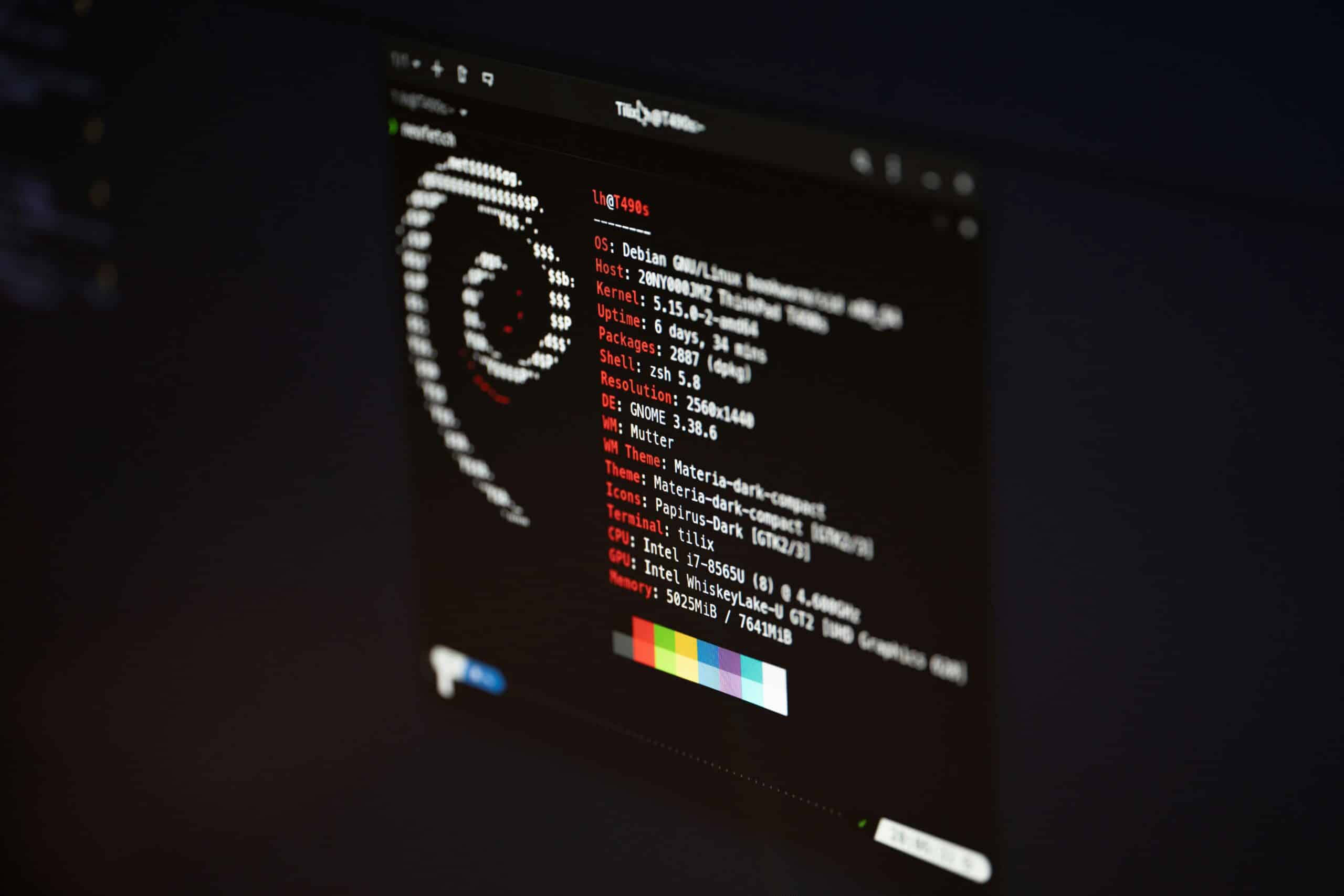 Linux: Screenshot von neofetch